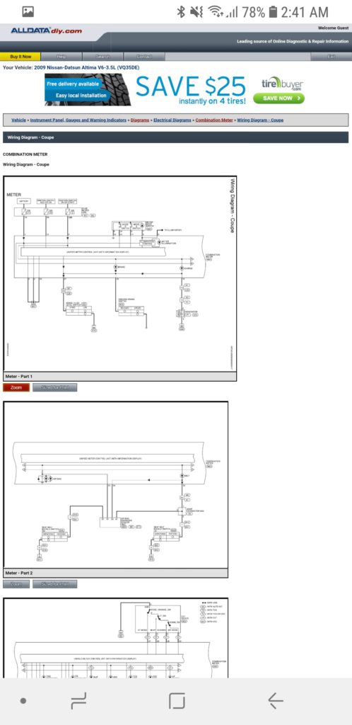 image of alldatadiy online repair manual on mobile