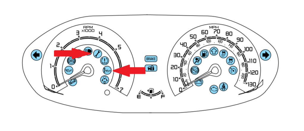 image of 2011 ford fiesta wrench light and oil change reminder light